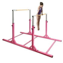 Costway Kids Gymnastics Parallel Bars Double Horizontal Bars Adjustable Width Height