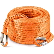 Winch Rope Extension 3/8 Inch x 92 Ft 26,500 Lbs, Synthetic Winch Extension Cable Line for Off Road Vehicle ATV UTV Truck etc (Orange)