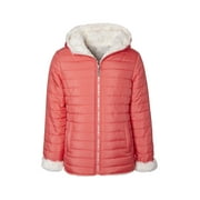 Limited Too Quilted Reversible Fur Lined Jacket (Big Girls)