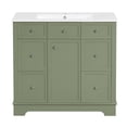 thumbnail image 4 of YANSHE Bathroom Vanity With Integrated Sink, 36" Bathroom Cabinet With Flip Drawer And 3 Drawers, Vanity Set With Soft-Closing Doors, Easy Installation, 4 of 9