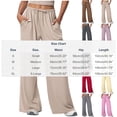 thumbnail image 2 of UAMVSH Women's Wide Leg Palazzo Pants Drawstring Mid Waist Casual Pants Pleated Loose Comfy Lounge Pants with Pockets, 2 of 3