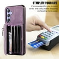 thumbnail image 5 of Jiahe Cover For Samsung Galaxy A54 5G Wallet Cover with Credit Card Holder Slot Shoulder Crossbody Strap PU Leather Zipper Pocket Case Cover,Purple, 5 of 10