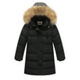 thumbnail image 3 of Juebong Girls Long Winter Coat Heavyweight Hooded Puffer Jacket Kids Windproof Quilted Parka Padded Down Jackets with Pockets Black,12-13Years, 3 of 8