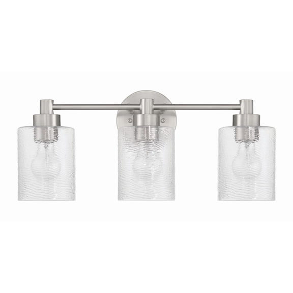 Craftmade - Lyndsey 20.25 in. 3 Light Vanity Bar in Brushed Polished Nickel Finish with Clear Textured Glass