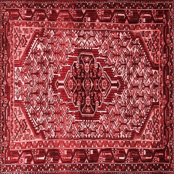 Ahgly Company Indoor Square Persian Red Traditional Area Rugs, 8' Square