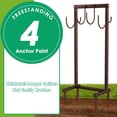 thumbnail image 2 of Garden Hose Holder Water Hose Holder with 4 Spikes Freestanding Garden Hose Stand Hose Storage Sturdy Hose Hanger Hose Reel Heavy Duty 6 Hooks Hose Organizer Hose Holder for Outside,Bronze, 2 of 14