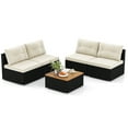 thumbnail image 2 of Costway 5 Piece Outdoor Furniture Set with Seat & Back Cushions Acacia Wood Tabletop, 2 of 10