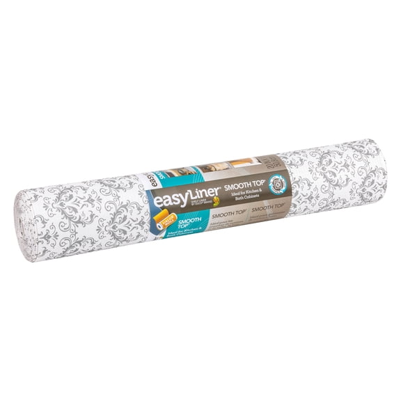 EasyLiner Smooth Top Shelf Liner, Grey Damask, Multiple Sizes