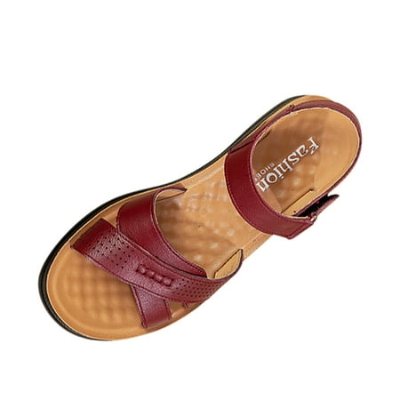 

Qufokar Wide Calf Boots for Women Size 11W Cutout Sandals for Women Women Flat Soft Leather Sandals Cutout Soft Sole Ladies Sandals Open Toe Flat Sandals
