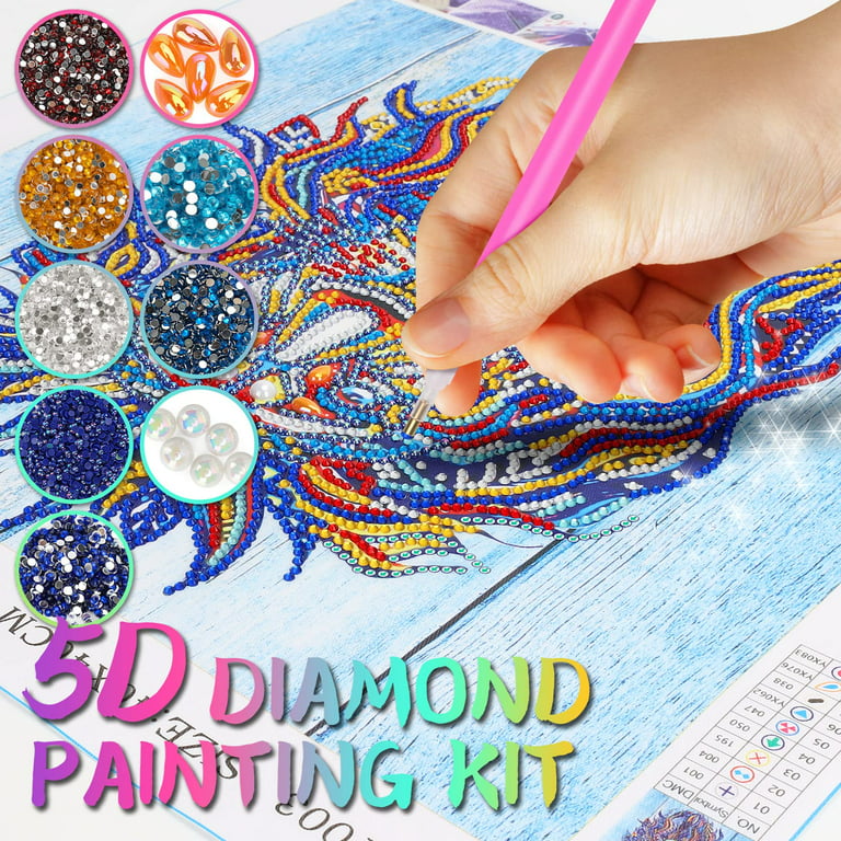 Arts and Crafts Painting for Kids Age 8 9 10 11 12 Year Old Girl Gifts, Diamond Paint by Numbers Kit Birthday Presents for 4 5 6 7 Year Old Girls