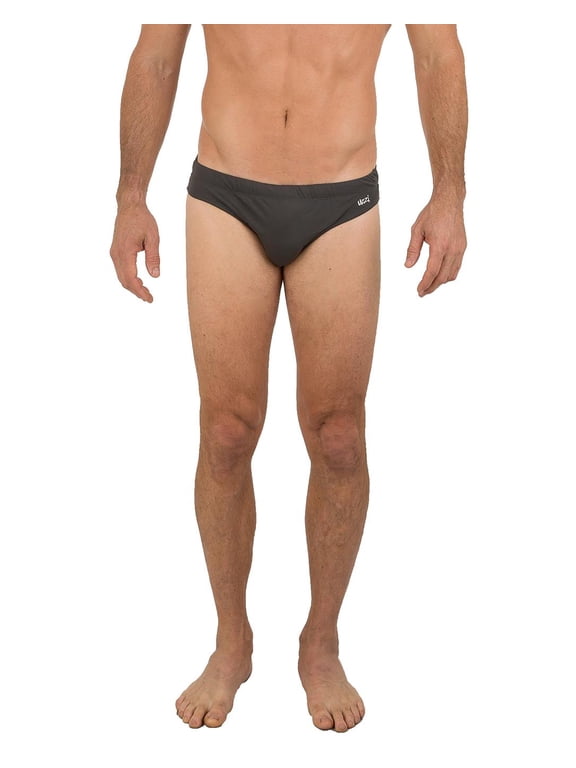 Mens Brief Swimwear Colored Swim Suit Beachwear, Gray, Size: Large