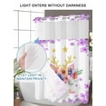 thumbnail image 4 of No Hook Shower Curtain with Snap in Liner Orange Red Flowers Shower Curtain -Fabric Waterproof Inner Liner, Antlers Purple Flower Leaf Star Shower Curtains Washable 72"x84", 4 of 9