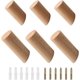 thumbnail image 1 of Ganchos de madera, 6 piezas de ganchos de pared de madera con tornillos para ropa, bufandas, sombreros, perchas de madera para dormitorios, salas de estar, pasillos, ganchos de cocina para, 1 of 5