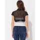 thumbnail image 4 of Satén Shrug Bolero Cap Sleeve Business Open Front Crop Cardigan para mujer Negro XS, 4 of 5