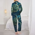 thumbnail image 6 of Goofa Artistic Turtle Earth Printed Women’s 2 Piece Pajama Set Super,Pajamas Women's Long Sleeve Sleepwear Soft Button Down Loungewear Pjs Lounge Set Nightwear-Large, 6 of 9