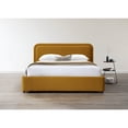 thumbnail image 4 of Omax Decor Upholstered Platform Queen Bed in Mustard Boucle Fabric, 4 of 9