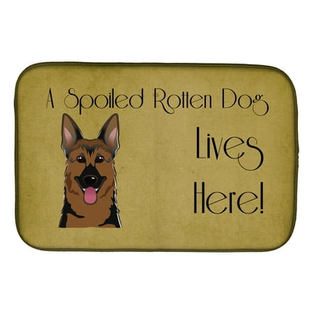 

Carolines Treasures BB1459DDM Absorbent Dish Drying Mat for Kitchen Counter German Shepherd Spoiled Dog Lives Here Dish