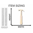 thumbnail image 2 of Unfinished Wood Hammer Shape - Tool - Craft - up to 46" DIY 8" / 1/4", 2 of 3