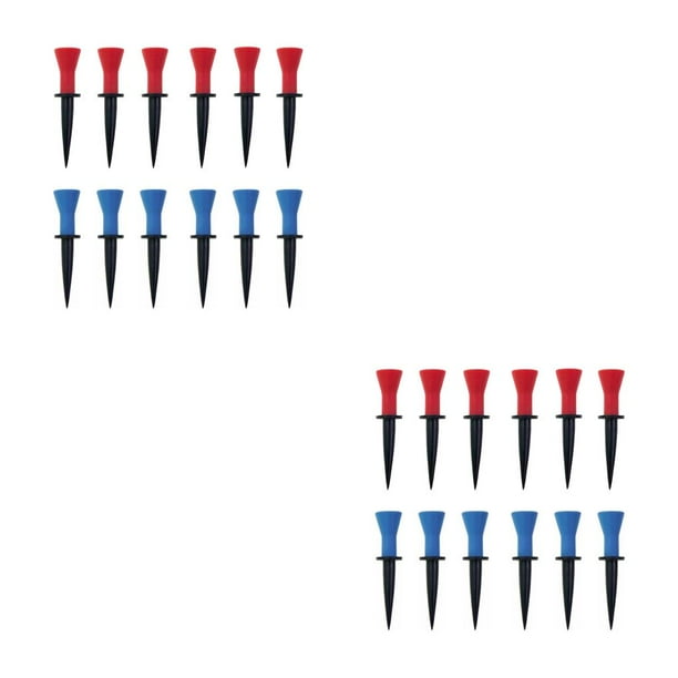 Eigraketly 12 Uds. De tees de Golf, soporte estable de bolas de plástico, regalos de práctica de entrenamiento portátiles para exteriores en interiores, 6 uds rojo + 6 uds azul 58 mm 2piezas Eigraketly CBP504207