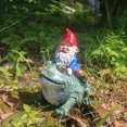 thumbnail image 3 of Enqiretly Dwarf Riding Frog Garden Gnomes Hand-made Hand Painted Exquisite Ornaments, 3 of 6