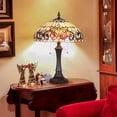 thumbnail image 3 of Vinplus Tiffany Table Lamp Bedside Reading Lamp 2-Light 16" Wide Antique Victorian Art Style Desk Lamp, 3 of 6