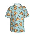 thumbnail image 2 of Hawaiian Shirt For Men, Cute Pizza Green Leaves Mens Button Down Short Sleeve Shirt, Summer Beach Shirts For Men, 2 of 2