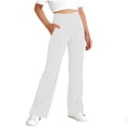 thumbnail image 1 of Pantalones de yoga de longitud completa para niños, de color sólido, con cintura elástica, con bolsillos y elásticos, de poliéster para adultos., 1 of 7