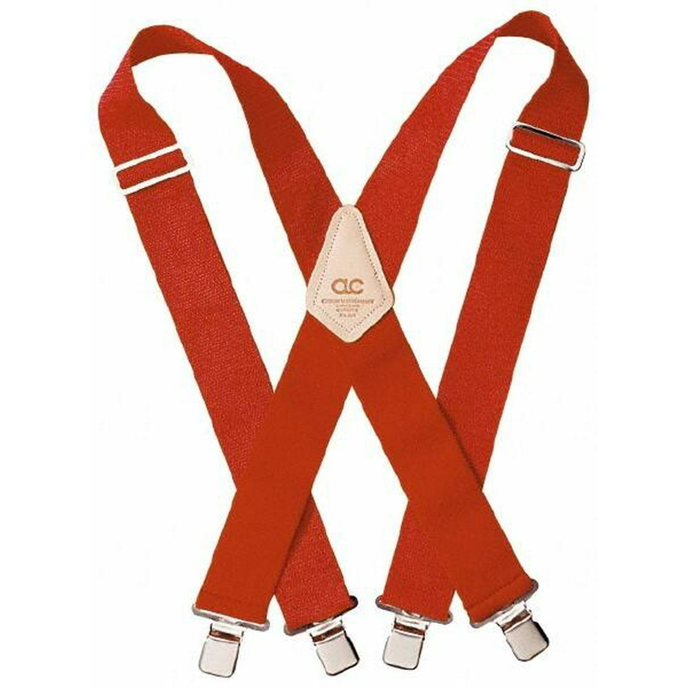 Custom Leather Craft 110RED 2 Wide Red Work Suspenders