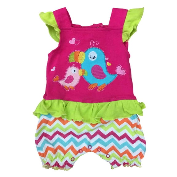 Infant Girls Baby Romper Pink Toucan Stripe Parrot Bodysuit Bird Creeper 6-9m