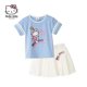 thumbnail image 2 of Hello Kitty-Camiseta deportiva de dibujos animados para niña, conjunto de pantalones cortos, Top de algodón, pantalones informales, traje de dos piezas, novedad de verano, 2 of 5