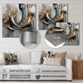thumbnail image 4 of Designart "Infinity Lines and Abstract Shapes IV" Abstract Shapes Metal Wall Art, Gold Metal Wall Decor, Modern Metal Art Decor For Hallway - 16x16 Inch, 4 of 6