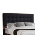 thumbnail image 2 of Platform Style Square Tufting Queen Bed with Rounded CornersBrown and Gray - Saltoro Sherpi, 2 of 5