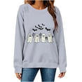 thumbnail image 5 of MexChoioe Women's Halloween Pumpkin Graphic Crewneck Sweatshirt Long Sleeve Casual Fall Winter Holiday Pullover Top, 5 of 7