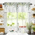 thumbnail image 3 of Winter Green Leaf Valances for Windows Christmas Fruit Plant Cotton Xmas Rod Pocket Curtain Valance Window Treatment Short Curtains for Kitchen Living Room, 54"x18", 3 of 5