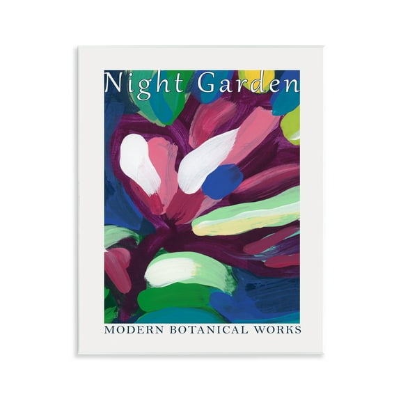 Stupell Industries Night Garden Abstract Abstract Painting Unframed Art Print Wall Art, 11 x 14
