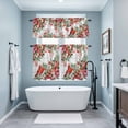 thumbnail image 3 of Cardinal Bird Kitchen Curtains Sets for Windows 24 Inch Length, Winter Poinsettia Pine Cones Berry Wood Rod Pocket Window Treatments Tier Curtains and Valances Set for Bedroom/Bathroom, 3 of 8