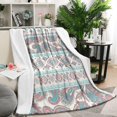 thumbnail image 2 of Warm Soft Flannel Boho Striped Throw - 50x60in Blanket for Bed Couch Sofa - Vintage Abstract Lightweight Throw Blankets, 2 of 5