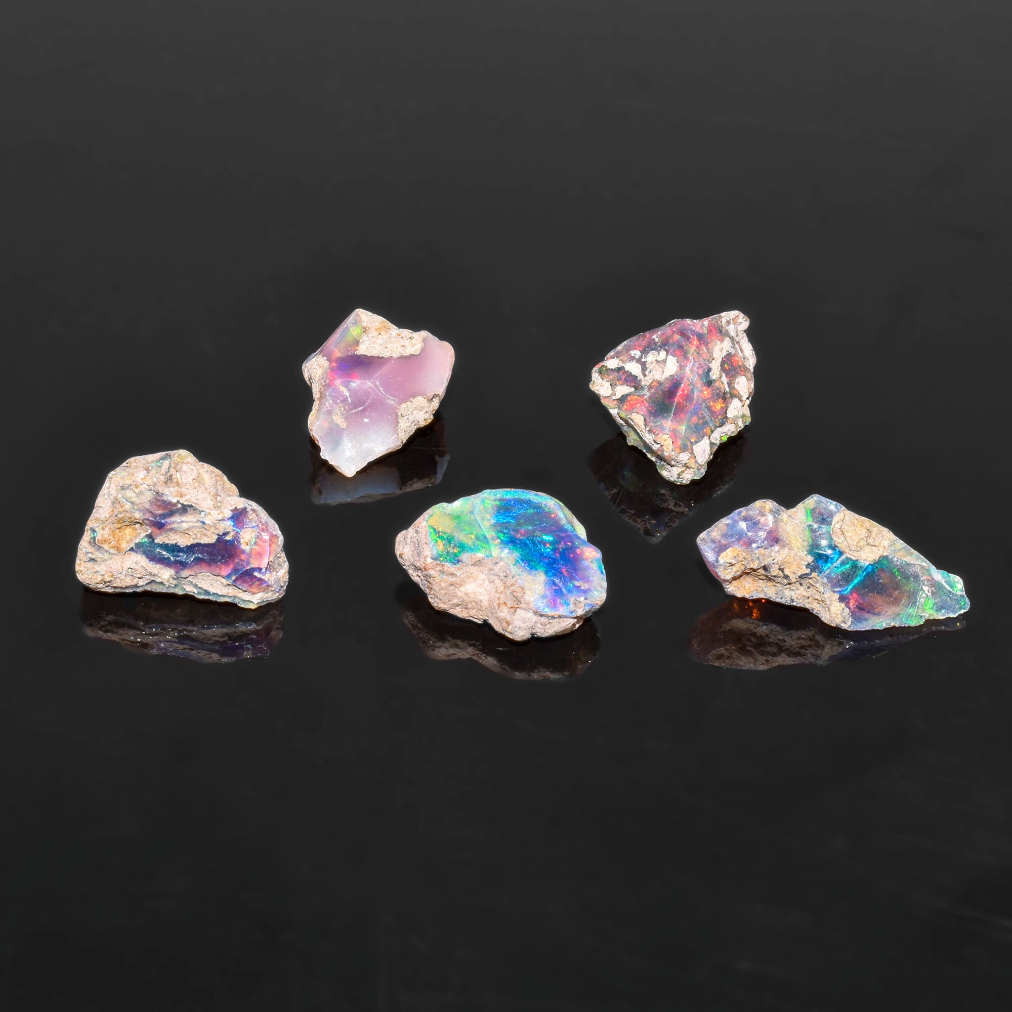 3pcs, 100% Real Ultra Fire Black Opal Raw Stone, Natural Rough, Ethiopian  Rock Crystals Gemstone, Jewelry Making Supplies, Chakra Healing Stone,  Birthday Gift, Crafts & DIY, Rainbow Fire Minerals Lot 