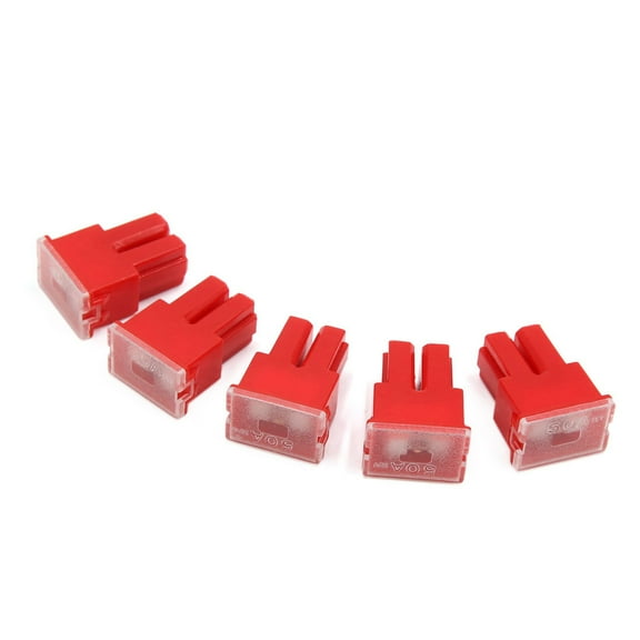50A 32V Car Pacific Type PAL Female Terminals Slow Blow Slot Fuses Red 5pcs