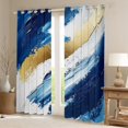 thumbnail image 2 of Manfei Abstract Marble Texture Blackout Curtains Set of 2 (52x84 Each),Modern Graffiti Art Window Curtains,Gold Blue White Curtains and Drapes For Men Women,Luxury Bedroom Decor, 2 of 6