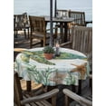 thumbnail image 2 of Outdoor Tablecloth with Umbrella Hole for Patio/Picnic/Party/Camping, Ocean Green Turtles Waterproof Table Cloth Round Cover Washable, Coastal Starfish Summer Nautical Seagrass (Dia 54"), 2 of 8