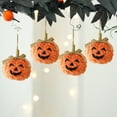 thumbnail image 5 of Konghyp 3-inch Soft Pumpkin Tree Decoration, Cute Hanging Ornament, Halloween Holiday Party Décor, Indoor Home Decoration, Fabric-Wrapped Pumpkin, Fall Thanksgiving Decoration, 5 of 6