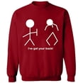 thumbnail image 2 of OXI Crewneck Sweatshirt - I've Got Your Back, Basic Casual Sweatshirts for Men's and Women Fleece Sweatshirt Long Sleeve - Antiquee Cherry Small, 2 of 2