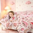 thumbnail image 3 of Homewish Cute Botanical Mushrooms Full Size Comforter Sets,Romantic Flowers Bedding Comforter Set,Pink,Pink Reversible,3pcs,1 Comforter and 2 Pillowcases, 3 of 7
