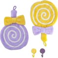 thumbnail image 3 of 2 Pieces Hand Towels with Hook, Cute Lollipop Hanging Hand Towel, 3 of 4
