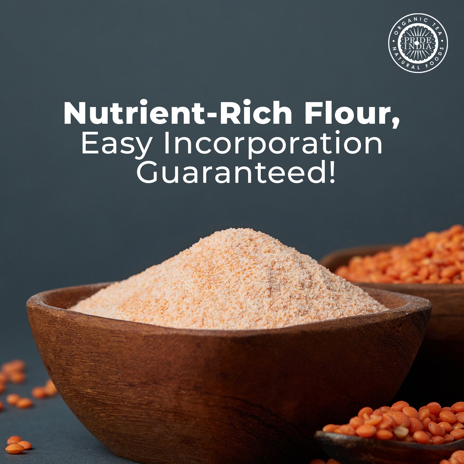 Pride of India - Pack of 6 -  Red Lentil Flour, Gluten Free, Plant Based Protein, 1 lb Jars