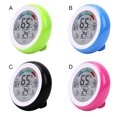 thumbnail image 3 of fastboy LED Electronic Digital Temperature Humidity Meter Plastic Bathroom Hygrometer Weather Station Alarm Clock Gauge Green, 3 of 9