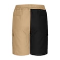 thumbnail image 5 of DeHolifer Shorts for Men Plus Size Patchwork Elastic Waisted Drawstring Summer Trendy Shorts with Multi-pocket Khaki 2XL, 5 of 6