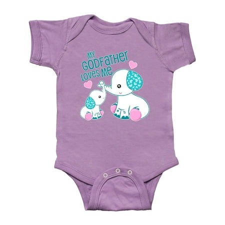 

Inktastic My Godfather Loves Me-cute elephants Gift Baby Boy or Baby Girl Bodysuit