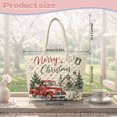 thumbnail image 7 of HUIACONG Christmas Red Truck Cottage Print Quilted Tote Bag, Reinforced Stitching Large Capacity Shoulder Handbag for Holiday Shopping, Work Daily Use with Roomy Inner Space, 7 of 7
